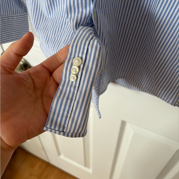 Men’s Blue Striped Dress shirt slim fit, stretch non-iron - Picture 5 of 7